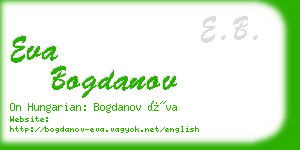 eva bogdanov business card